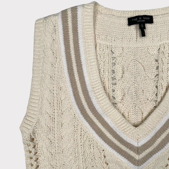 NWOT Rag & Bone Brandi Stripe Cable Knit Slim Vest Women's Size Small - Picture 5 of 14